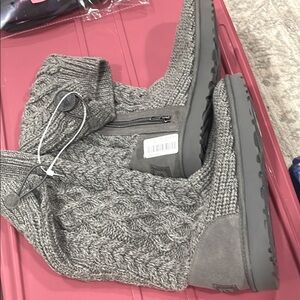 UGG GRAY TALL KNIT BOOTS NWT SIZE 9 , from Dillards warm